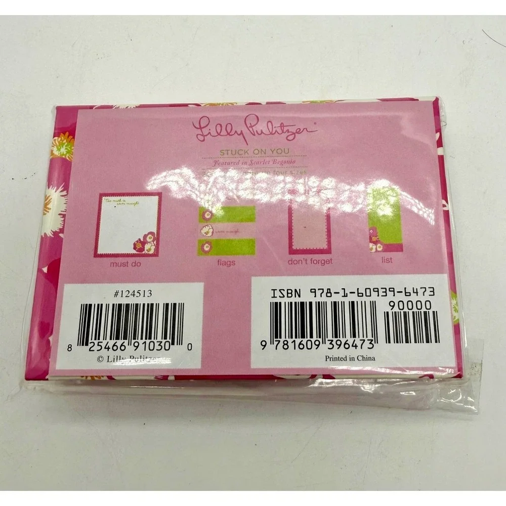 Lilly Pulitzer‎ Stuck On You Sticky Notes Set Floral Pink Safari Sangria